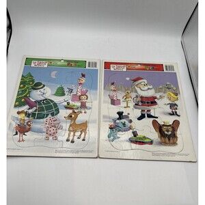 Lot of 2 Vtg. 1998 Golden Frame Tray Puzzle The Island of Misfit Toys Preowned